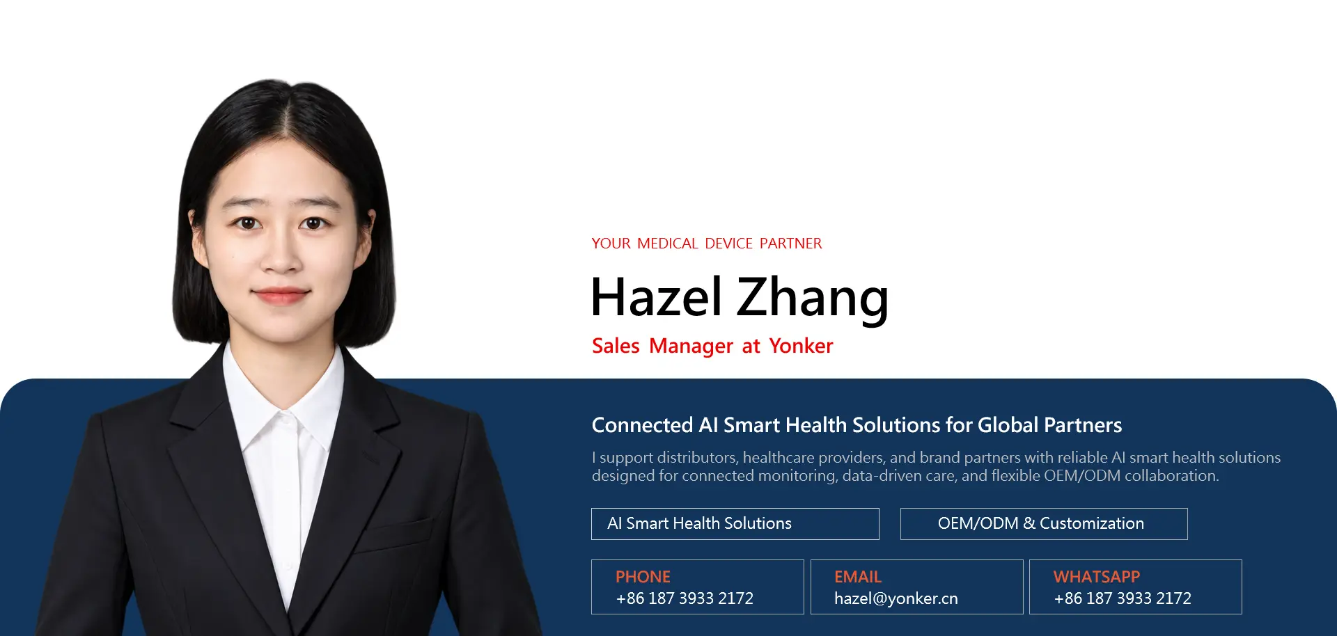 Hazel Zhang, Sales Manager at Yonker