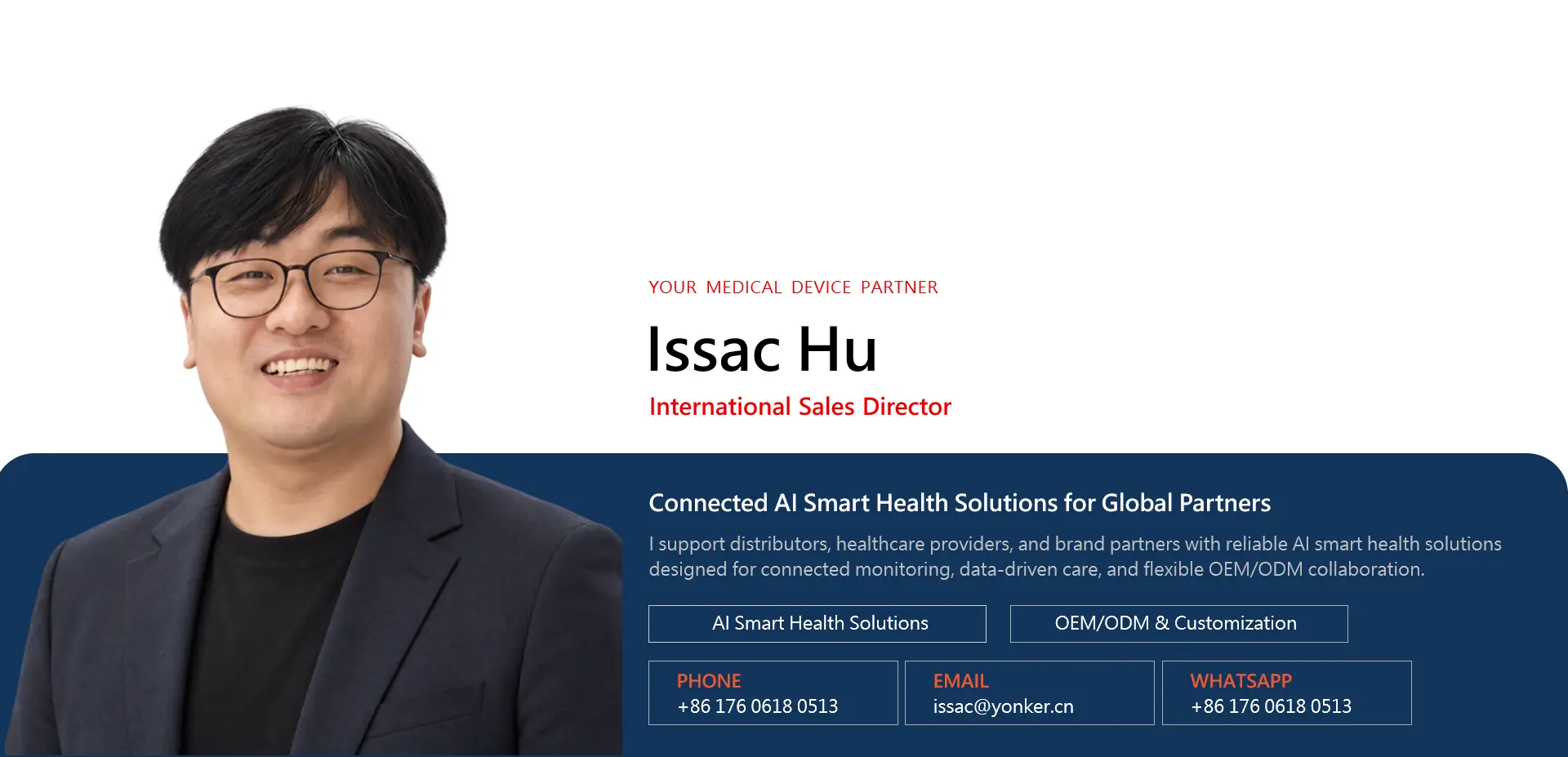 Issac Hu, Sales Manager at Yonker