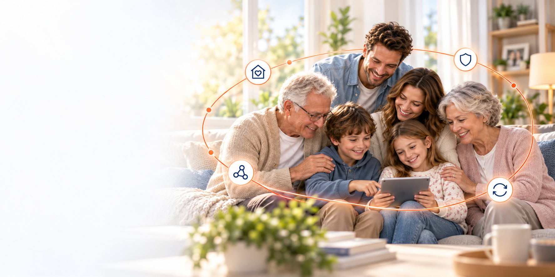 A family at the centre of one connected circle of care